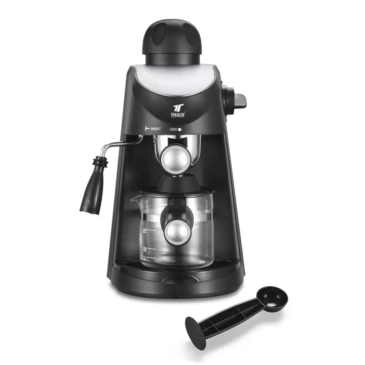 Cafetera Espresso, 240ml, 4 tazas, jarra cristal, ERP. THULOS TH-CM05 - 1