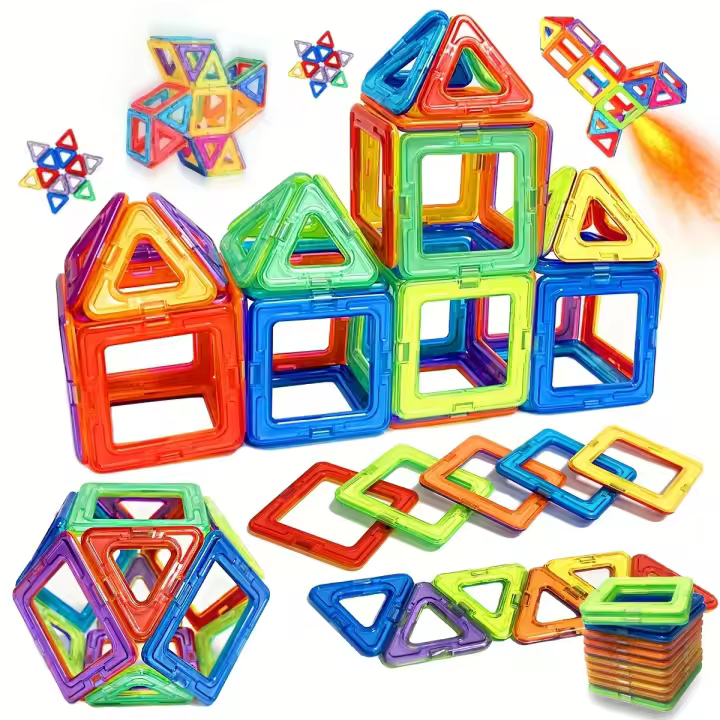 Bloques De Construcción Magnéticos Para Niños 68PCS Tamaño Grande Juguete Educativo DIY Para Niños Y Niñas Regalo Ideal Para Aprendizaje - 1
