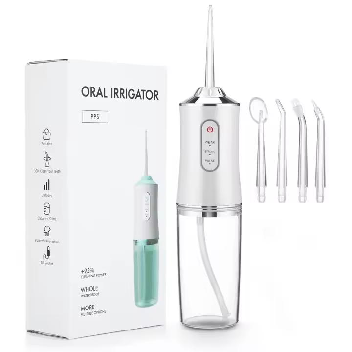 Irrigador Oral Portátil LIM Flosser USB Recargable Jeta De Agua Para Dientes Con 4 Punta De Jetable 220ml 3 Modos IPX7 1400rpm Para Adultos - 1
