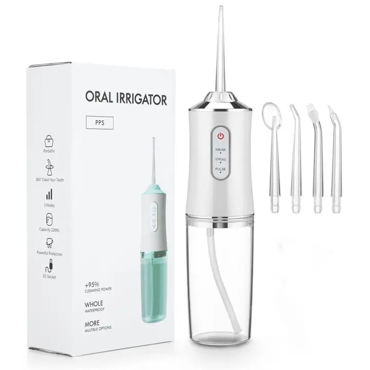 Irrigador Oral Portátil LIM Flosser USB Recargable Jeta De Agua Para Dientes Con 4 Punta De Jetable 220ml 3 Modos IPX7 1400rpm Para Adultos - 1