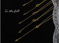 Encanto Cadena de suéter larga de acero inoxidable para mujer, collar ajustable con borlas y nudo en forma de corazón, joyería Collar largo con colgante de clavícula en forma de Y de acero inoxidable, collar de regalo de vacaciones para mujer - details 0