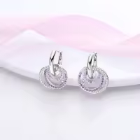 Pendientes De Aro De Plata 925 Para Mujer Con Zirconia Joyería De Moda Regalo Original Eardrop Pendientes Metálicos Tipo Aro - details 16