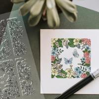 1pc Marcaje De Silicona Transparente Con Marco De Hojas Y Flores Para DIY Scrapbooking Y Creación De Tarjetas Stamps De Hojas Y Flores - details 2