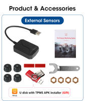 Sistema De Monitoreo De Presión De Neumáticos USB Para Android Con Alarma Y Pantalla Internos Sensores 4-5 Para Coche Navegación Radio - details 25