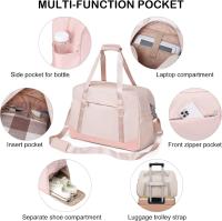 Bolsa de viaje deportiva para mujer, bolso de mano con compartimento para zapatos y bolsa impermeable para yoga. - details 3