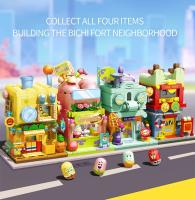 Bloques De Construcción SpongeBob SquarePants Ciudad Calle Hamburger House Tienda De Helados Galería De Arte Modelo De Bloques Para Niños Juguetes DIY Regalos - details 11