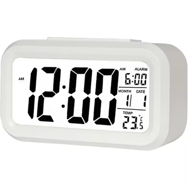 Reloj Despertador Digital, LED Pantalla Reloj Alarma Inteligente con Temperatura, Sensor de Brillo, 12/24 Horas, Función Snooze y Alarma para Dormitorio, Hogar, Oficina, Cocina(no incluidas Batería) - 1