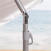 Aktive Sombrilla playa antiviento, 240 cm, con 8 varillas de fibra de vidrio, protección UV50, mástil inclinable y regulable, ventilación superior y bolsa de transporte - details 6