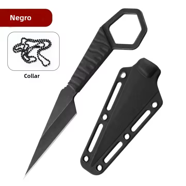 Cuchillo De Acero Inoxidable Para Exteriores Mini Con Afilador Herramienta De Camping Viaje Regalo De Vacaciones Cuchilla Recta Fácil De Afilar - 1