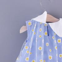 Vestido De Verano Para Niñas Con Estampado De Margarita Y Cuello De Muñeca Pequeño Vestido Sin Mangas Dulce De Cuello De Muñeca Pequeño - details 9