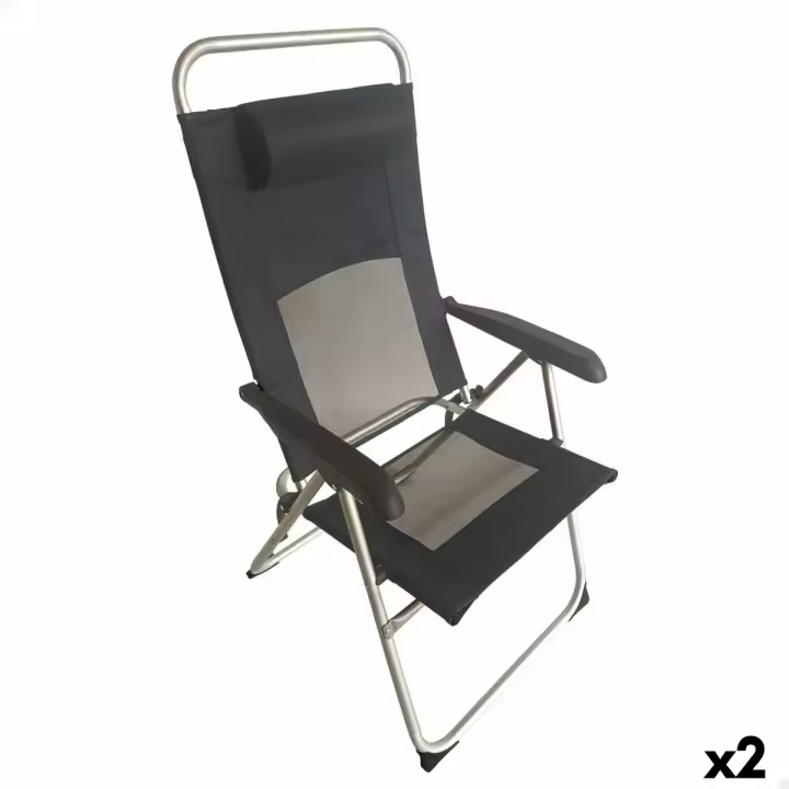 Silla Plegable con Reposacabezas Aktive 48 x 114 x 63 cm - 1