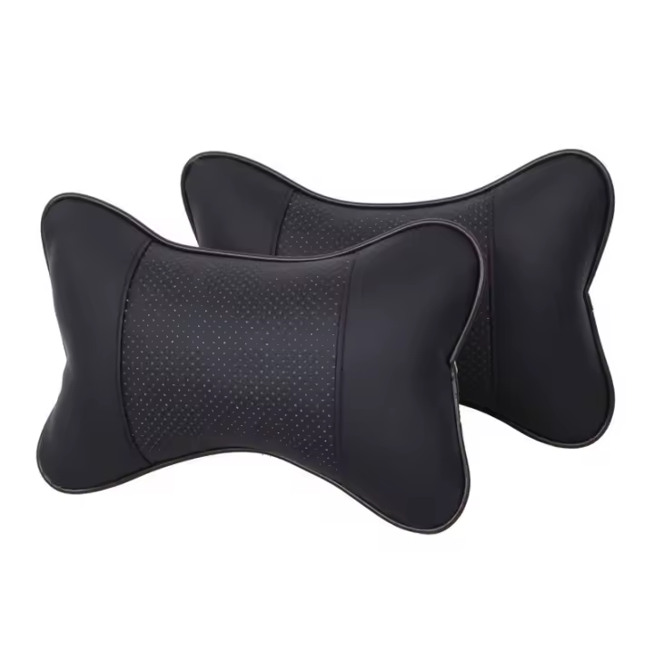 2 UDS almohada de cuero PU para el cuello del coche, almohada para Descenso del Cuello, reposacabezas - 1