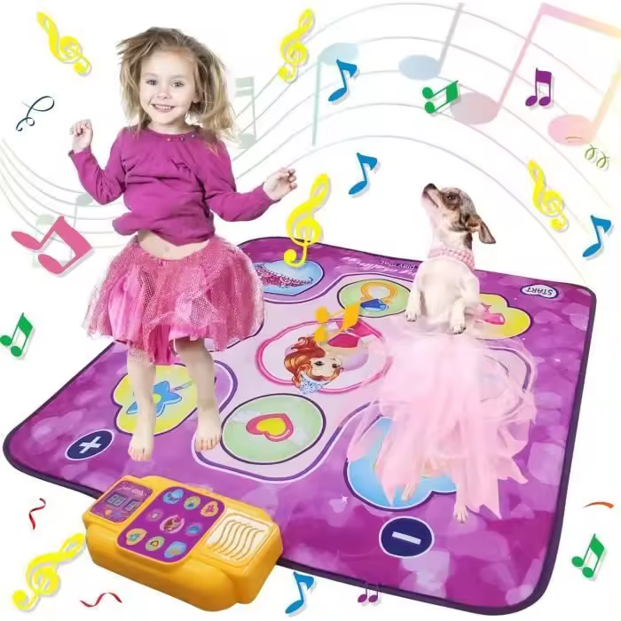 Tapete musical de baile LED para niñas de 3 a 8 años - Marca KAKOO - Morado - 1