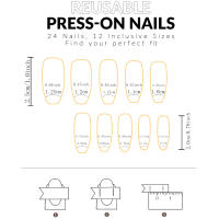 24PCS Uñas Postizas De Alergias Almendradas Con Rayas Blancas Y Línea Plateada Brillante Estilo Francés Para Mujeres Moda Uñas De Fiesta - details 21