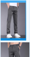 Pantalones Casuales Para Hombre Verano Lyocell Elásticos Cintura Media Gris Negro Negocios Talla 28-38 Ropa De Marca - details 6