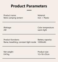 Lámpara De LED Retro Portátil Con 3 Modos De Iluminación Recargable Para Camping Decoración De Barra Y Restaurante Luz Colgante De Caballo - details 10