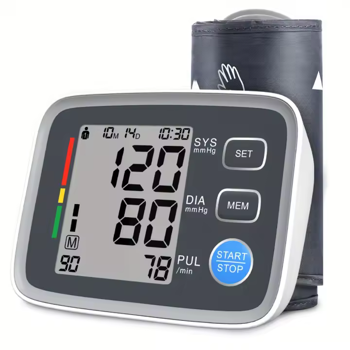 Monitores de presión arterial para uso doméstico, tensiómetro digital automático con brazalete para la parte superior del brazo, con brazalete de 22.1 a 43.18 cm (sin pilas) - 1