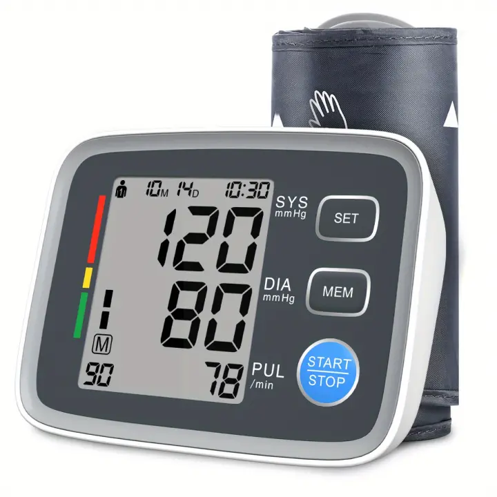 Monitores de presión arterial para uso doméstico, tensiómetro digital automático con brazalete para la parte superior del brazo, con brazalete de 22.1 a 43.18 cm (sin pilas) - 1