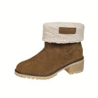 Botas De Nieve Para Mujer Invierno Cómodas Talla Grande 36-43 Cuero Sintético Lining De Peluche Corta Botas De Piel Acolchadas Casual - details 7