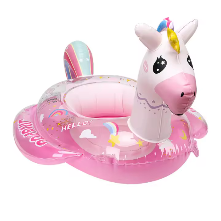 Anillo de natación para niños, anillo de natación para bebés, anillo de asiento para bebés, salvavidas antivuelco, anillo de asiento lindo de dibujos animados de PVC grueso MOV - 1
