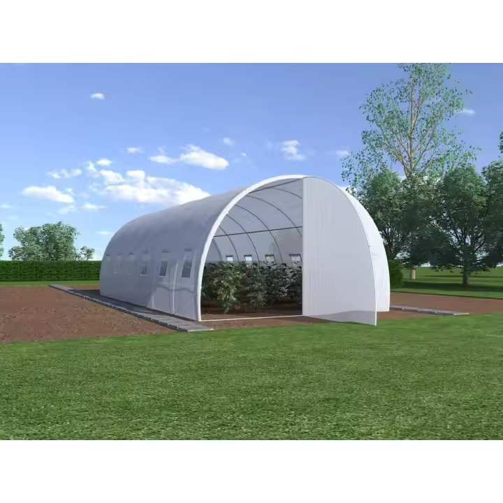Vente-unique - Invernadero túnel con estructura de acero galvanizado y puerta 18 m² - Ancho 600 x 300 x Alt. 200 cm - ALOCASIA - 1