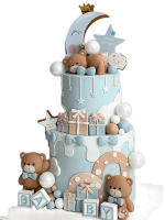 Topper De Pastel Oso Azul Para Fiesta De Cumpleaños Bebé Decoración De Fiesta Con Bolas De Oso Teddy Tema Oso Mini Para Niños - details 0