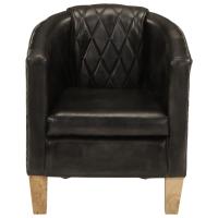 vidaXL Sillón butaca de cuero auténtico Marrón claro, Marrón oscuro, Gris Sillon Dormitorio Sillon Comodos Silla Relax Sillón Sofá - details 1