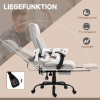 Sofá de Oficina con función de masaje, Sofá de dirección ergonómico con reposapiés regulable en Altura, gris Claro para oficinas y despachos en casa - details 1