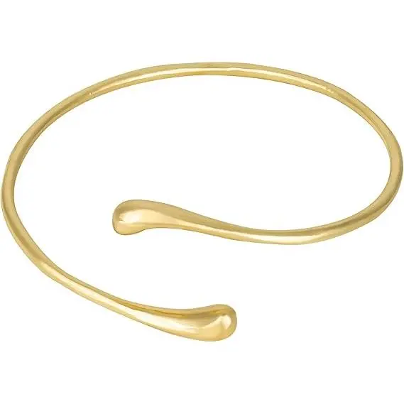 Pulsera de lágrima dorada, brazalete para la parte superior del brazo para mujer, brazalete de oro con gota, brazalete de metal con apertura de anillo simple, pulsera de cadena ajustable - 1