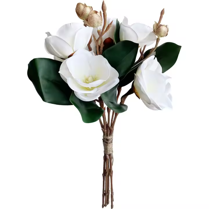 Poenia Arte Floral - Ramo de Magnolia Artificial - 48cm - Decoración Floral - 1