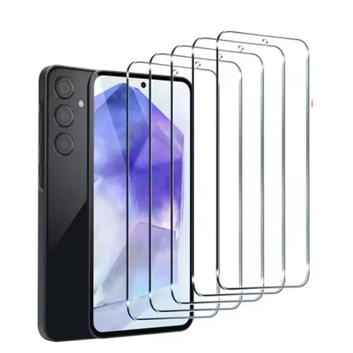 NNBILI 5Pcs Protector De Pantalla Para Samsung A55 A15 A54 A34 A13 A14 A53 A52 A12 A33 A52S A32 A35 A71 A72 A51 A22 S10E Vidrio Templado Anti-Choque Anti-Huellas Definición Alta - 1