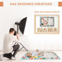 Manta Meses Bebé de Hitos Mensuales, Manta para Foto Personalizada Bebé Recién Nacido Unisex, Alfombra Bebé Regalos Originales Personalizados. Incluye Marco para Fotos. 100x65 Cm - details 2