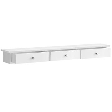 Estantes Flotantes Con Cajón - Juego De 2, Madera Maciza Y Metal, Estilo Rústico - Para Baño, Cocina, Dormitorio
