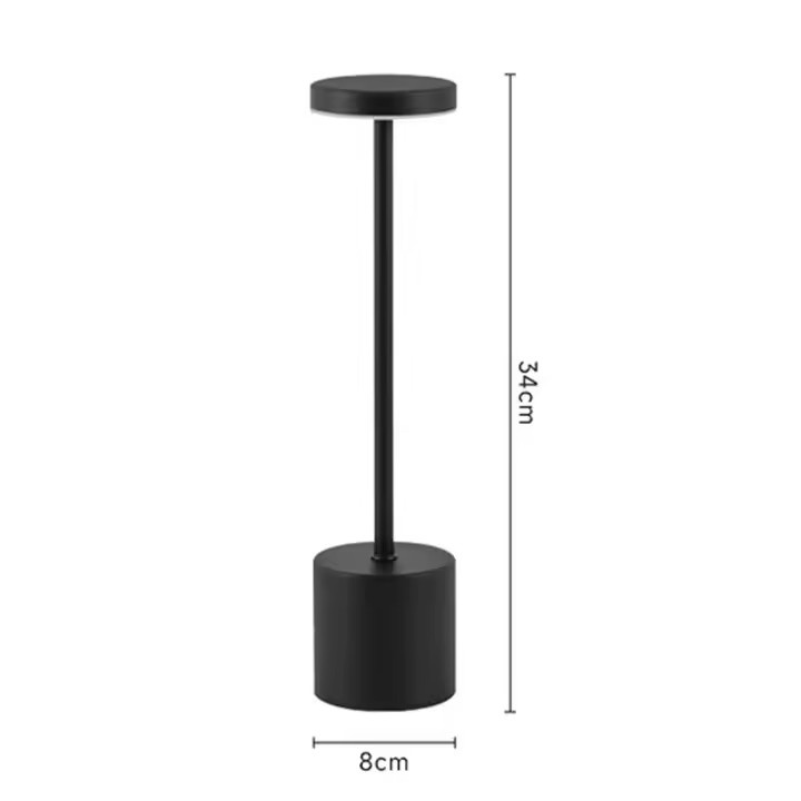 Lámpara De Mesa LED Recargable Toque Metálica Con Ambiente Multicolor Luz Nocturna Creativa Para Decoración Al Aire Libre Y Dormitorio - 1