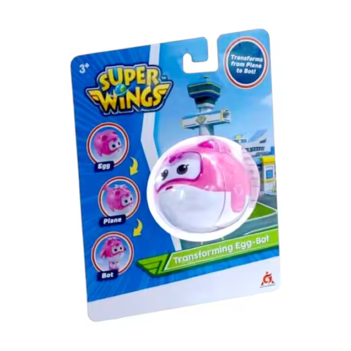 FAMOSA : Super Wings -  Dizzy - Eggbot - Transformacion - Coleccionable - Rosa - Juguete  Divertido - Regalo Original - Edad recomendada para mayores de 3 años. - 1