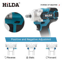 Llave De Impacto Eléctrica HILDA 18V Recargable Sin Batería Potencia Alta Para Reparación De Coches Herramienta De Bricolaje - details 5