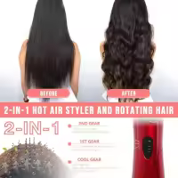 2-in-1 Hot Air Styler And Rotating Hair Dryer For Dry Hair, -Cepillo de aire caliente estilizador y secador, cepillo giratorio para salón de belleza en casa, peine giratorio eléctrico 2 en 1 para cabello rizado elegante y vibrante - details 2