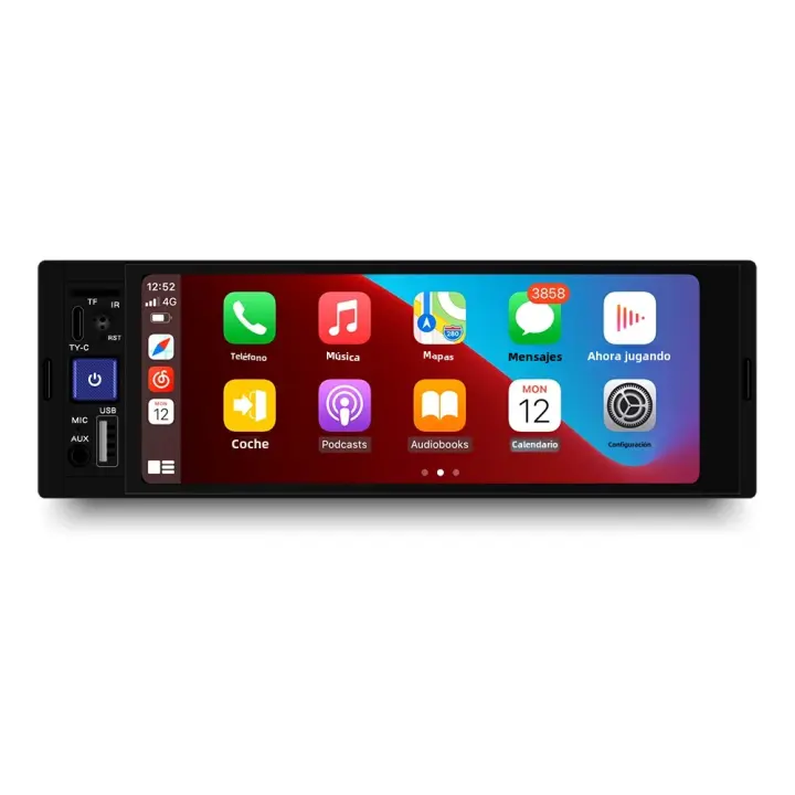 Reproductor Multimedia Para Coche Con Carplay Android Auto Pantalla Táctil HD 6.86'' Soporte BT SD/TF FM Radio USB Type-C 1 DIN Universal - 1