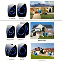 Timbre Inalámbrico Para Puerta De Casa Inteligente Con Melodías De Bienvenida, Kit De Campana Con LED Y Alarma De Seguridad Intermitente Para La Casa - details 4