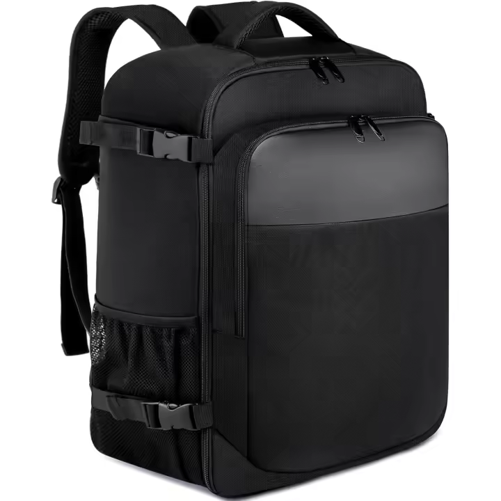 Mochara de Viaje Cabin Avion 40x20x25 para Ryanair Bolsa de Viaje Equipaje de Mano 20L Bajo El Asiento Maletas de Cabina Mujer Mochela Portatil 14 Pulgadas with Puerto USB - Negro - 1