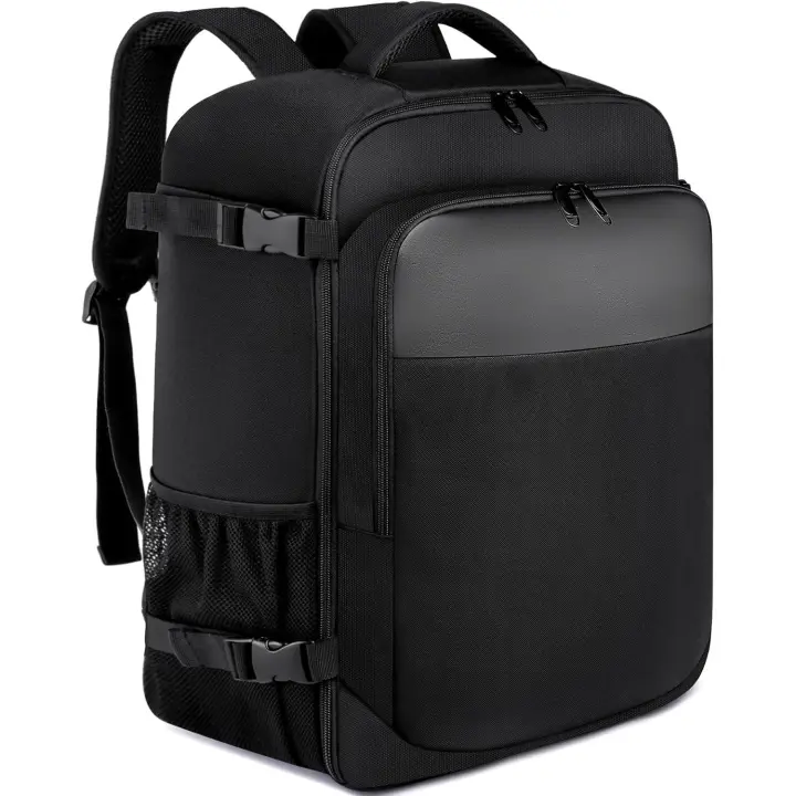 Mochara de Viaje Cabin Avion 40x20x25 para Ryanair Bolsa de Viaje Equipaje de Mano 20L Bajo El Asiento Maletas de Cabina Mujer Mochela Portatil 14 Pulgadas with Puerto USB - Negro - 1