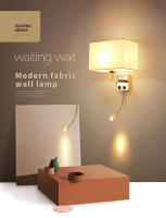 Lámpara De Pared De Tela E27 Con Interruptor Luz De Lectura LED Para Dormitorio Estudio Hotel Decoración Nórdica Moderna - details 0