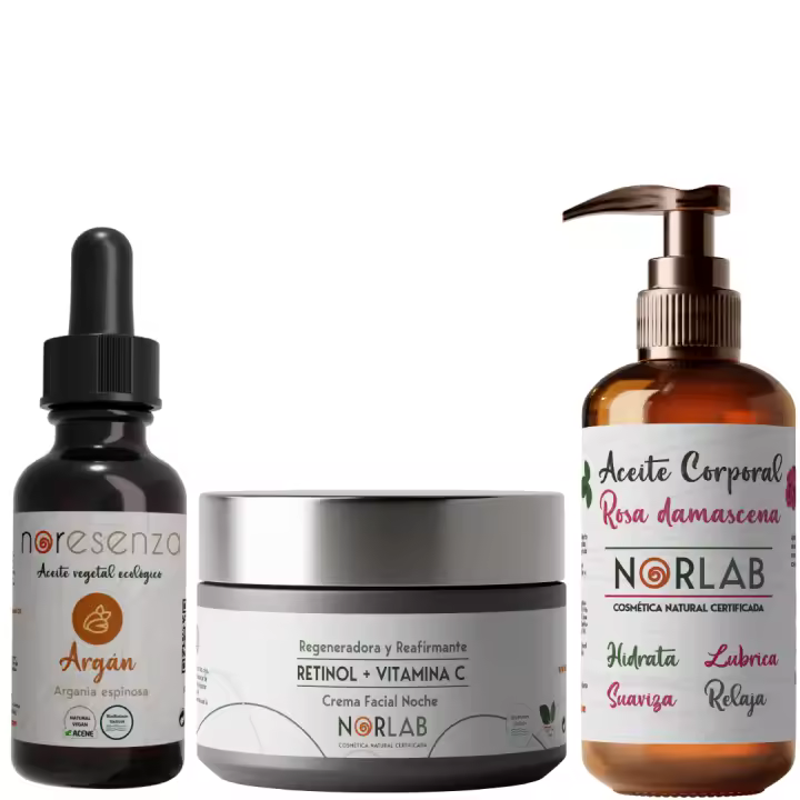 Noresenza Ritual Sublime : Crema Retinol + Vit C , Aceite corporal Rosa de damasco y Argán virgen - 1