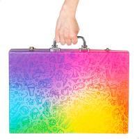 Cra-Z-Art - Estuche de colores para niños, material escolar, incluye crayones, rotuladores, lápices de colores, acuarelas, pinceles, porta lápices, cuaderno con hojas en blanco, estuche colores grande, regalo para niñas de 4 años - details 1