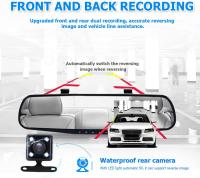 Cámara de tablero con Espejo para Automóvil, Cámara de Espejo retrovisor inteligente de 4,3 ", resistant to Agua, Gran angular frontal y trasera de 1080P HD - details 1