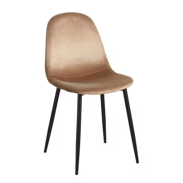 Silla Teok Black Terciopelo - Marrón Claro - 1