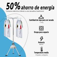 Secadora de ropa portátil por aire caliente sin rozamiento por 1.000 wat. 10 kilos de ropa. Secamatic Turbo Plus de XSQUO Useful Tech - details 4