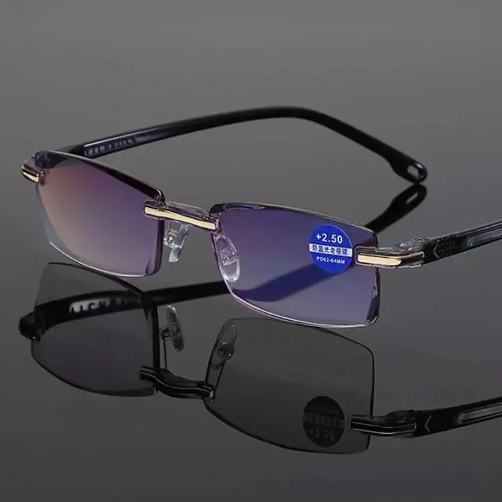 Gafas De Lectura Antir Luz Azul Vintage Ultraligera Para Mujer Y Hombre Gafas Opticas Presbicia Sin Montura Para Ojos - 1