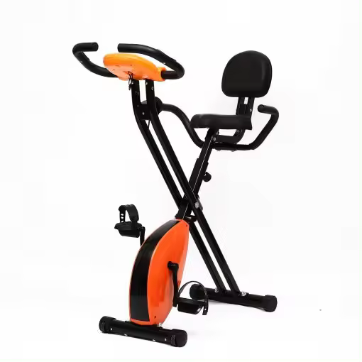 Bicicleta Estática Plegable con Respaldo Lumbar y Pedales con Correa de Seguridad - 1