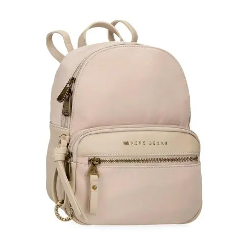 Pepe Jeans Morgan 7922033  Beige - Mochila Mediana de Mujer - Bolsillos Exteriores - Medidas 20x25,5x10cm - Nueva Colección Primavera/Verano 25 - - 1